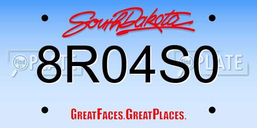 8R04S0 South Dakota License Plate