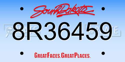 8R36459 South Dakota License Plate