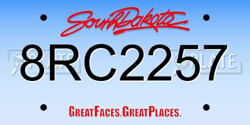 8RC2257 South Dakota License Plate