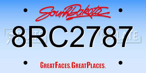 8RC2787 South Dakota License Plate