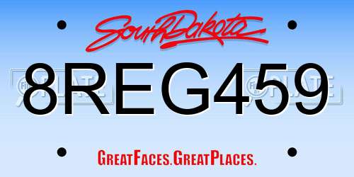 8REG459 South Dakota License Plate