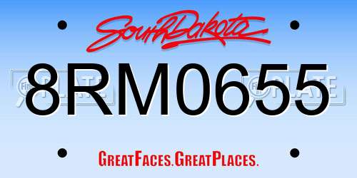 8RM0655 South Dakota License Plate