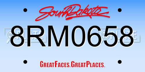 8RM0658 South Dakota License Plate