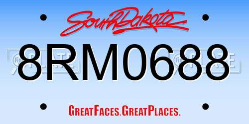 8RM0688 South Dakota License Plate