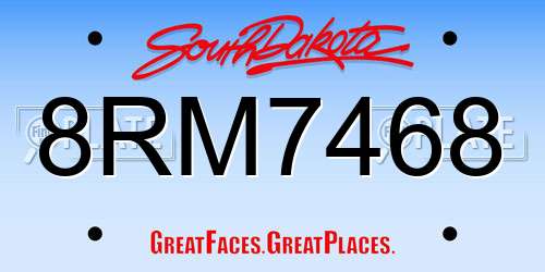 8RM7468 South Dakota License Plate