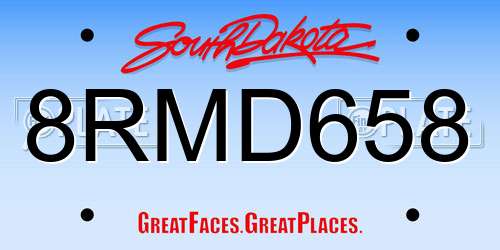 8RMD658 South Dakota License Plate