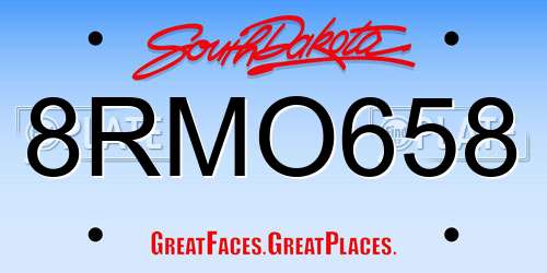 8RMO658 South Dakota License Plate