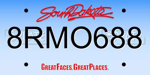 8RMO688 South Dakota License Plate