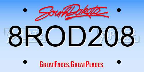 8ROD208 South Dakota License Plate