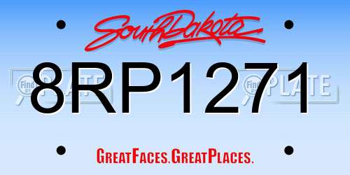 8RP1271 South Dakota License Plate