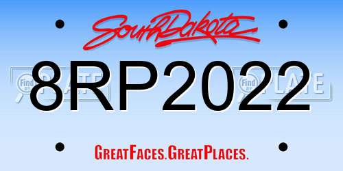 8RP2022 South Dakota License Plate