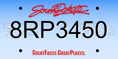 8RP3450 South Dakota License Plate