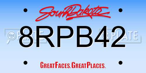 8RPB42 South Dakota License Plate