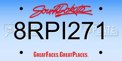 8RPI271 South Dakota License Plate