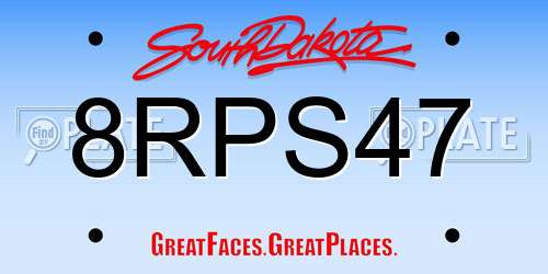 8RPS47 South Dakota License Plate
