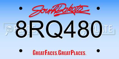 8RQ480 South Dakota License Plate