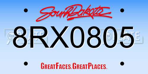 8RX0805 South Dakota License Plate