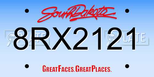 8RX2121 South Dakota License Plate