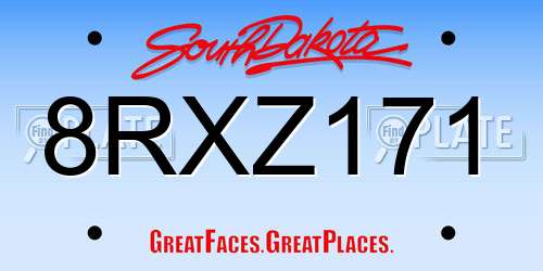 8RXZ171 South Dakota License Plate