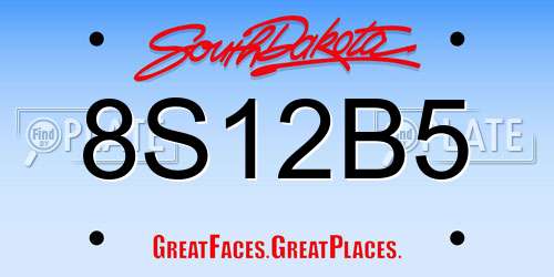 8S12B5 South Dakota License Plate