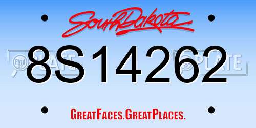 8S14262 South Dakota License Plate
