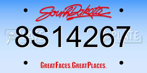 8S14267 South Dakota License Plate