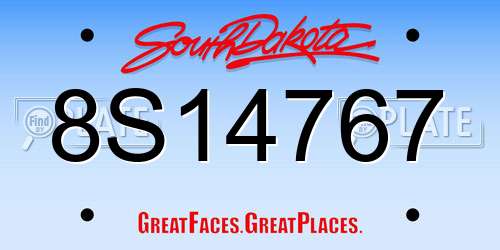 8S14767 South Dakota License Plate