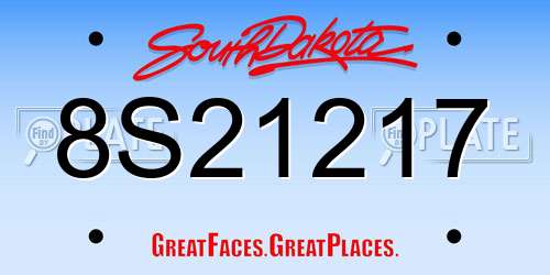 8S21217 South Dakota License Plate