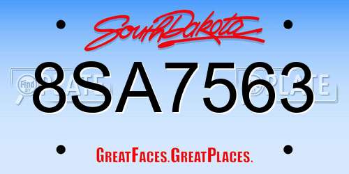 8SA7563 South Dakota License Plate