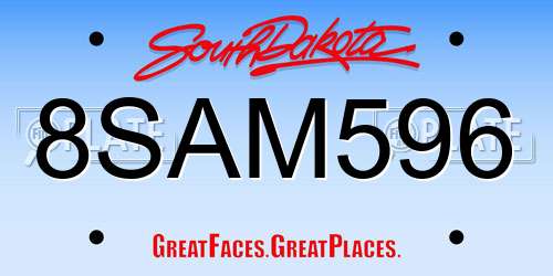 8SAM596 South Dakota License Plate