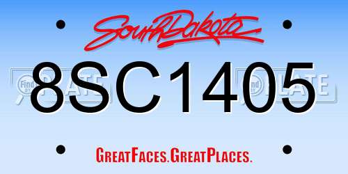 8SC1405 South Dakota License Plate