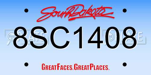 8SC1408 South Dakota License Plate