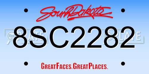 8SC2282 South Dakota License Plate