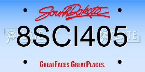 8SCI405 South Dakota License Plate