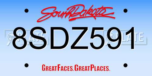8SDZ591 South Dakota License Plate