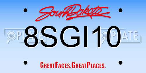 8SGI10 South Dakota License Plate