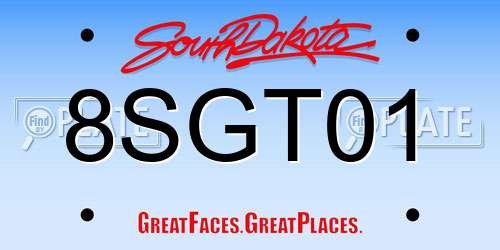 8SGT01 South Dakota License Plate