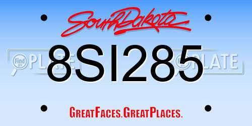 8SI285 South Dakota License Plate