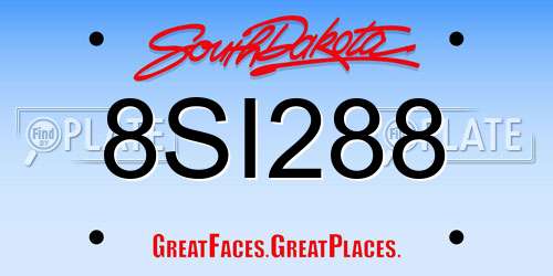 8SI288 South Dakota License Plate