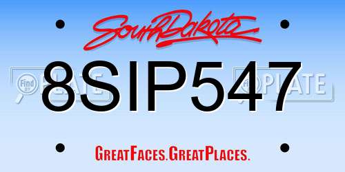 8SIP547 South Dakota License Plate