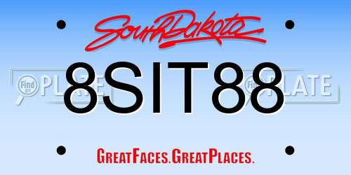 8SIT88 South Dakota License Plate