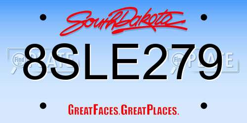8SLE279 South Dakota License Plate