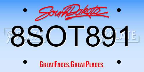 8SOT891 South Dakota License Plate