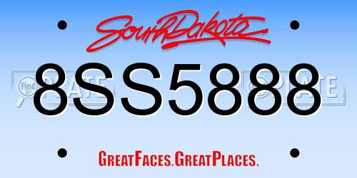 8SS5888 South Dakota License Plate