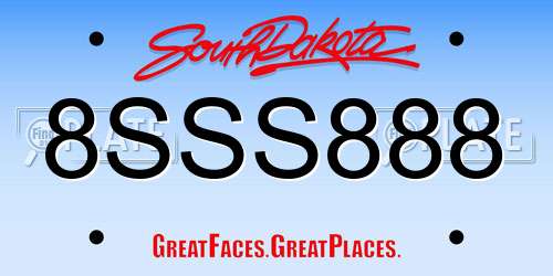 8SSS888 South Dakota License Plate