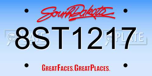8ST1217 South Dakota License Plate