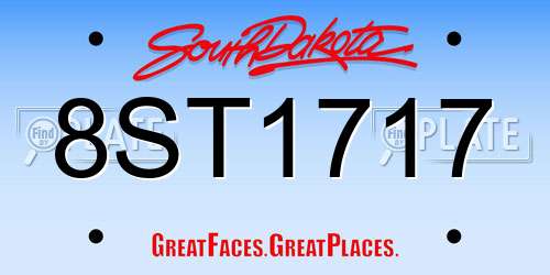 8ST1717 South Dakota License Plate