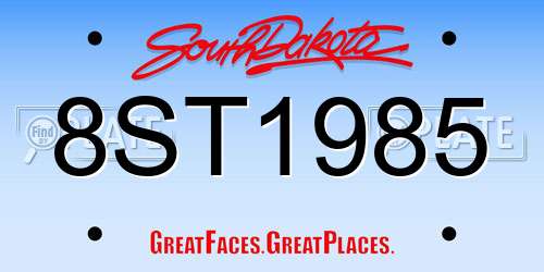 8ST1985 South Dakota License Plate