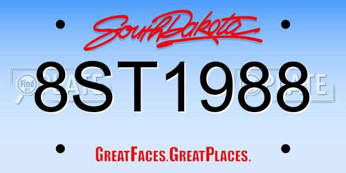 8ST1988 South Dakota License Plate