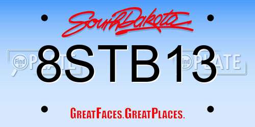 8STB13 South Dakota License Plate